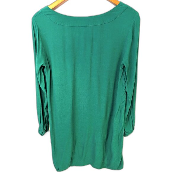 BCBGMAXAZRIA | Tunic Dress Ultra Green "Levin” Pleated  | Size XS - Picture 5 of 12